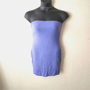 SHEIN Dusty Blue Solid Tube Bodycon Dress Size Large